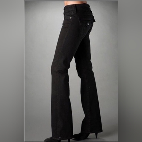 True Religion Denim - True Religion Joey Big T Black Velvet Jeans Size 28